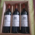 Kistje met 3 flessen rode wijn Château Lamothe Bergeron 1993, Frankrijk, Ophalen of Verzenden, Rode wijn, Vol