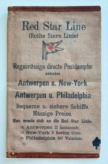 RED STAR LINE ANTWERPEN Canvas Ticket Pouch ca 1890-1910, Envoi