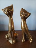 Set van 2 bronzen vintage katten, Enlèvement ou Envoi