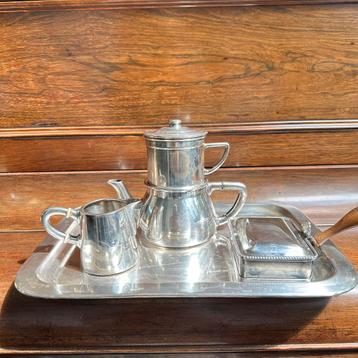 Vintage verzilverd koffiezetstel – Wiskemann Bruxelles beschikbaar voor biedingen