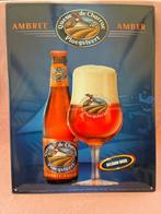 Queue de Charrue Ploegsteert metalen plakkaat Ambrée Amber, Verzamelen, Biermerken, Ophalen of Verzenden, Zo goed als nieuw, Reclamebord, Plaat of Schild