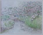 INGRID GEUDENS / RHODODENDRONS / ORIGINEEL / 58x66cm / KADER, Antiquités & Art, Enlèvement ou Envoi