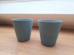 2 blauwe bloempotten, Tuin en Terras, Ophalen, Zo goed als nieuw