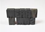 Merry Xmas - lettres d'imprimerie en bois, Enlèvement ou Envoi