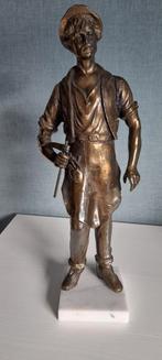 Bel homme en bronze cuivré avec pioche, Antiquités & Art, Bronze, Enlèvement ou Envoi