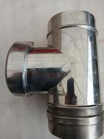 Inox T stuk palletkachel geisoleerd nieuw, Doe-het-zelf en Bouw, Ophalen, Inox