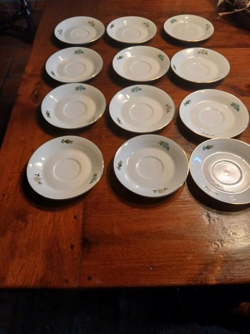 vintage porselein dessert bordjes set van 12, Antiek en Kunst, Antiek | Servies compleet, Ophalen of Verzenden