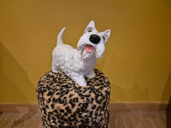 Decoratief schattig beeld witte Schotse Terriër, Verzamelen, Beelden en Beeldjes, Gebruikt, Dier, Ophalen of Verzenden