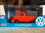 VW T1 pickup met huif en sneeuwploeg 1/24 MotorMax, Hobby en Vrije tijd, Modelauto's | 1:24, Ophalen, Nieuw, Auto, Motormax