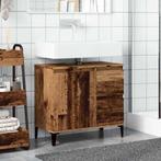 Wastafelkast 65x33x60 cm bewerkt hout oud houtkleurig, Verzenden, Nieuw, Zwart