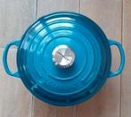 Le Creuset Cocotte Hoog 24cm, kleur Deap teal, Gietijzer, Nieuw, Ophalen of Verzenden, Keramische plaat