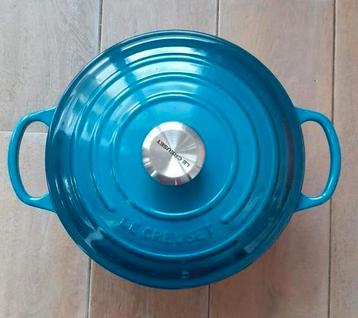 Le Creuset Cocotte Hoog 24cm, kleur Deap teal beschikbaar voor biedingen