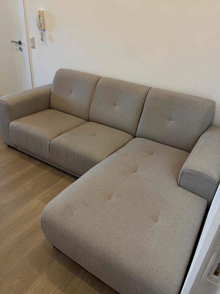 Beige hoekbank, Huis en Inrichting, Zetels | Complete zithoeken, Zo goed als nieuw, Ophalen