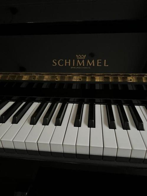 Piano Schimmel zwart met bank, Muziek en Instrumenten, Piano's, Zo goed als nieuw, Piano, Zwart, Hoogglans, Ophalen