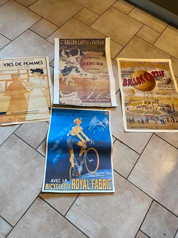4x affiches vintage comprenant Champagne Mercier