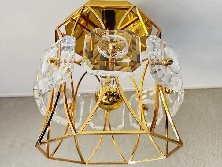 Vintage Palwa plafondlamp, Huis en Inrichting, Lampen | Plafondlampen, Zo goed als nieuw, Glas, Metaal, Ophalen of Verzenden