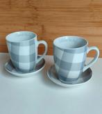 2 tasjes met ondertasjes, Enlèvement ou Envoi, Neuf, Porcelaine, Tasse(s) et/ou soucoupe(s)