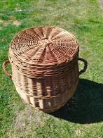 Vintage rotan mand, opbergmand in riet met deksel, Huis en Inrichting, Ophalen of Verzenden, Zo goed als nieuw, Riet, Mand