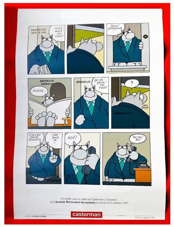 Poster Le Chat ☎️ ~ Ph. Geluck 1997 ~ Format: 50x34,5 cm 🎅 beschikbaar voor biedingen