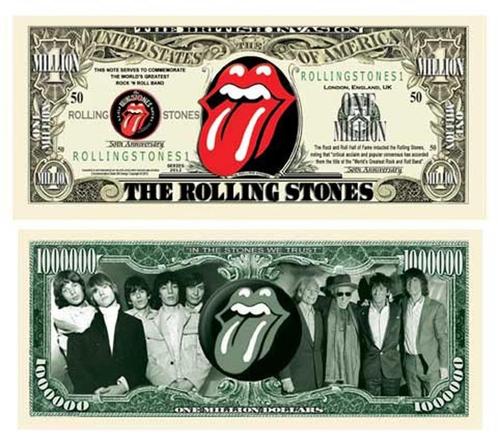 USA Rolling Stones 50th Anniversary 1 Million $ Bankbiljet, Postzegels en Munten, Bankbiljetten | Amerika, Los biljet, Noord-Amerika