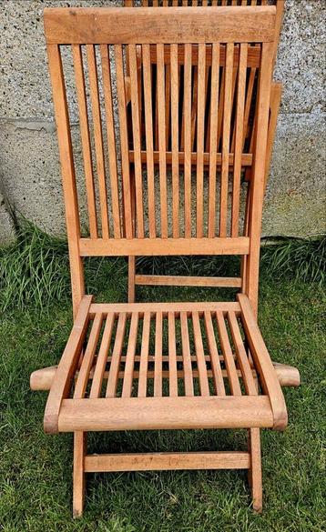 Chaise de patio Vinci en teck, pliable, bon état 