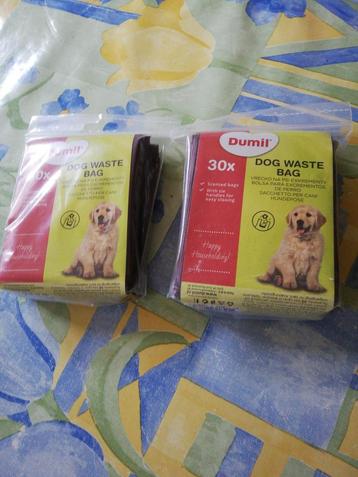 2 paquets 30 sacs ramassage piur chiens. Neufs.  disponible aux enchères