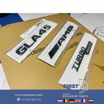 W156 H247 GLA KLASSE GLA45 AMG LOGO SET ZWART 2013-2022 45 B