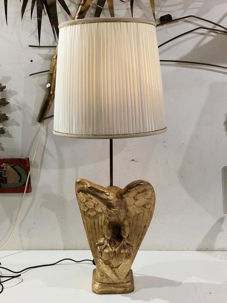 10 kilo zware adelaar tafellamp , vloerlamp goud kleur 87cm, Antiek en Kunst, Antiek | Verlichting, Ophalen of Verzenden