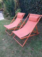 2 verstelbare ligstoelen, Tuin en Terras, Ophalen, Gebruikt, Aluminium, Verstelbaar