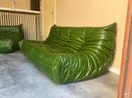 1 and 3seater in perfect condition, beautiful Green leather, Nieuw, Ophalen of Verzenden, Cassina b&b italia knoll togo vitra sede artifort ligne roset