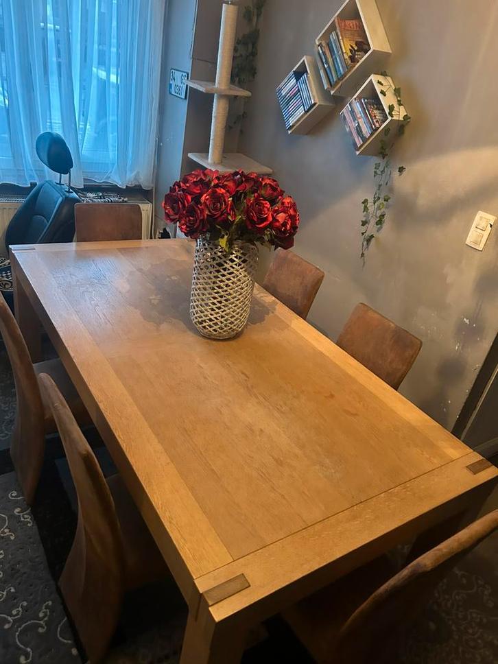Eiken eet tafel, Huis en Inrichting, Complete eetkamers, Zo goed als nieuw, Ophalen
