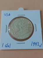 USA D-Day Herdenkingsmunt 1993 net boven SPOTPRIJS, Verzenden, Noord-Amerika, Losse munt, Zilver