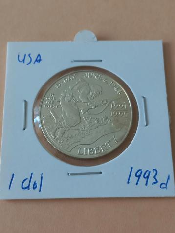 USA D-Day Herdenkingsmunt 1993 net boven SPOTPRIJS beschikbaar voor biedingen