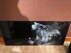 Cadre en verre noir "lionne" 95cm x 45cm, Huis en Inrichting, Woonaccessoires | Lijsten, Ophalen, Zo goed als nieuw