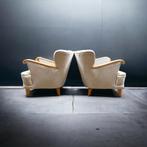 Rare fauteuils cocktail/lounge « Suédois Moderne » 1940-50s, Tissus, Utilisé, Moins de 75 cm, Enlèvement ou Envoi