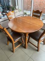 Eiken houten tafel met 6 stoelen, Huis en Inrichting, Tafels | Eettafels, Ophalen, Gebruikt, Ovaal