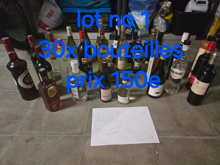 3x lot de bouteilles d alcool, apero, vin,cava,champ etc..., Diversen, Levensmiddelen, Ophalen
