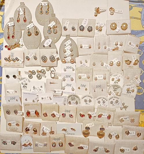 Boucles d'oreille plaqué or / argent avec pierre(s) NEUVES, Handtassen en Accessoires, Oorbellen, Nieuw, Overige materialen, Overige kleuren