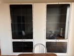grote kast met dichte deuren en vitrinedeuren, Huis en Inrichting, Ophalen, Modern, uit jaren zeventig, 200 cm of meer, 50 tot 75 cm