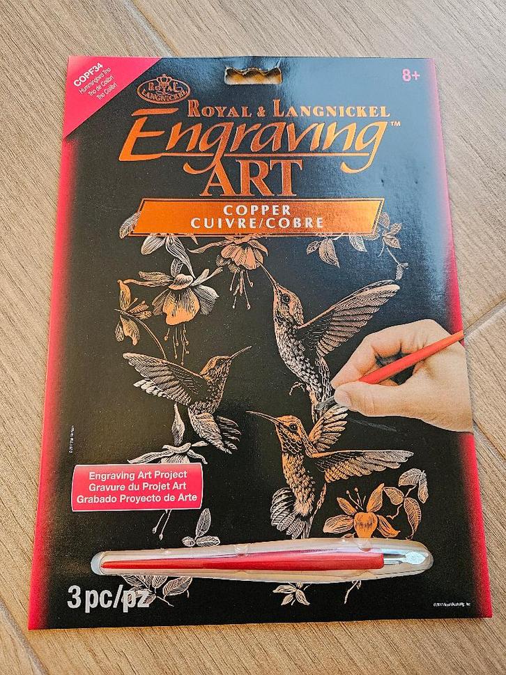 Royal & Langnickel Engraving Art - Copper Trio Colibri, Hobby & Loisirs créatifs, Scrapbooking, Neuf, Autres types, Autres marques