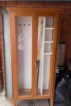 Volledig eiken smalle vitrinekast, Huis en Inrichting, Kasten | Vitrinekasten, Ophalen, Zo goed als nieuw