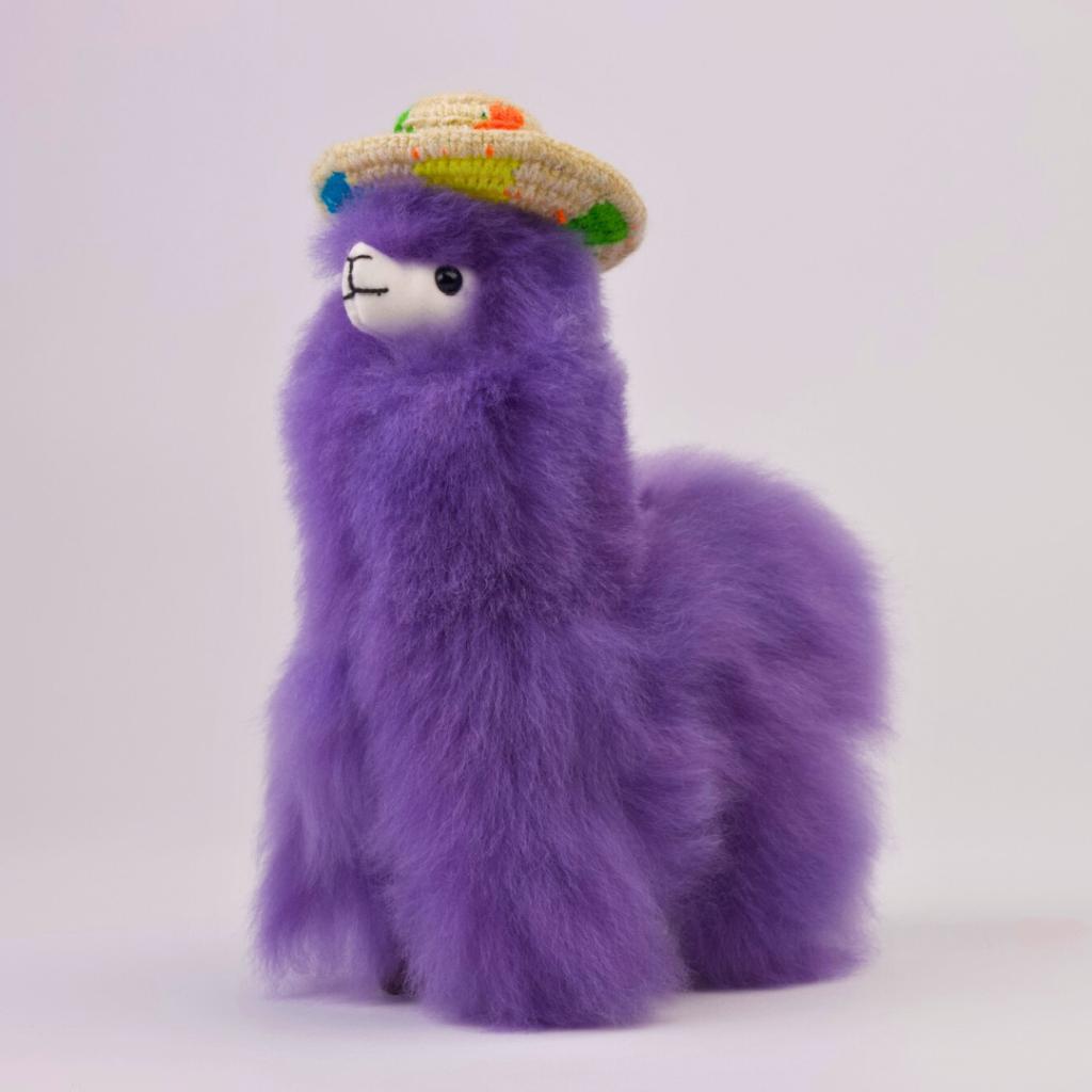 Baby Alpaka Knuffel Lavendel M (25cm) handgemaakt in Peru, Verzenden, Nieuw, Overige typen