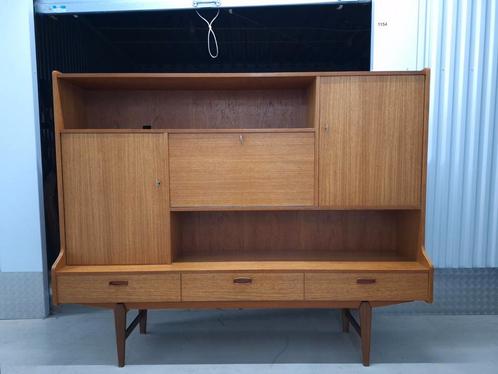 Vintage Teak Cabinet van Lefevre Omer meubel fabriek 1960, Maison & Meubles, Armoires | Secrétaires, Comme neuf, Enlèvement ou Envoi