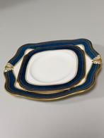 Vintage porseleinen schaal bord 2x Tuscan England blauw/goud, Antiek en Kunst, Ophalen of Verzenden