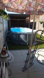 Bestway zwembad 427x250x100 + alle toebehoren., Ophalen, Zo goed als nieuw, Ovaal