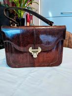 Sac à main en véritable serpent brun 29 X 21 cm, Enlèvement, Brun, Sac à main