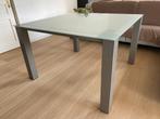 tafel, Huis en Inrichting, Tafels | Eettafels, Ophalen, Gebruikt, Vierkant, Glas