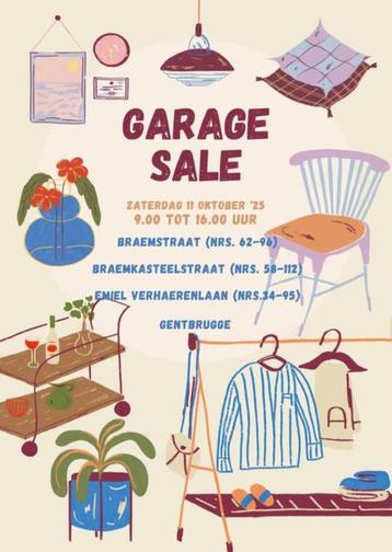 Garageverkoop 11 oktober 9h00 tot 16h00 beschikbaar voor biedingen