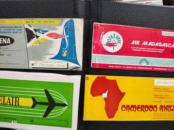 4 oude papieren vliegtuigtickets Sabena Kameroen België  beschikbaar voor biedingen