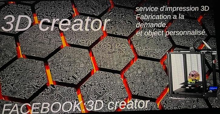 Bonjour je vous propose mes services d’impressions 3D, Computers en Software, Ontwerp- en Bewerkingssoftware, Zo goed als nieuw